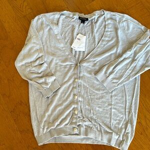 NEW Banana Republic pale grey linen blend sweater